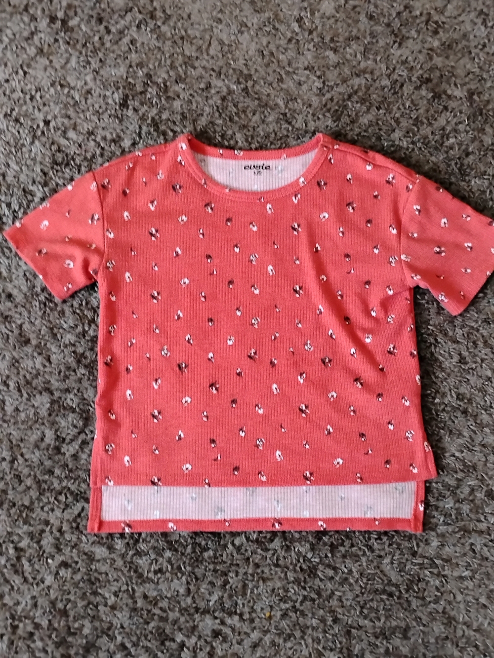 Cat & Jack Coral Short Sleeve Girls Top